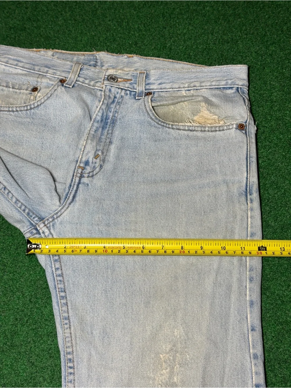 Levis 501 Vintage Jeans 32x34 Distressed Straight Leg 90s Grunge Thrashed